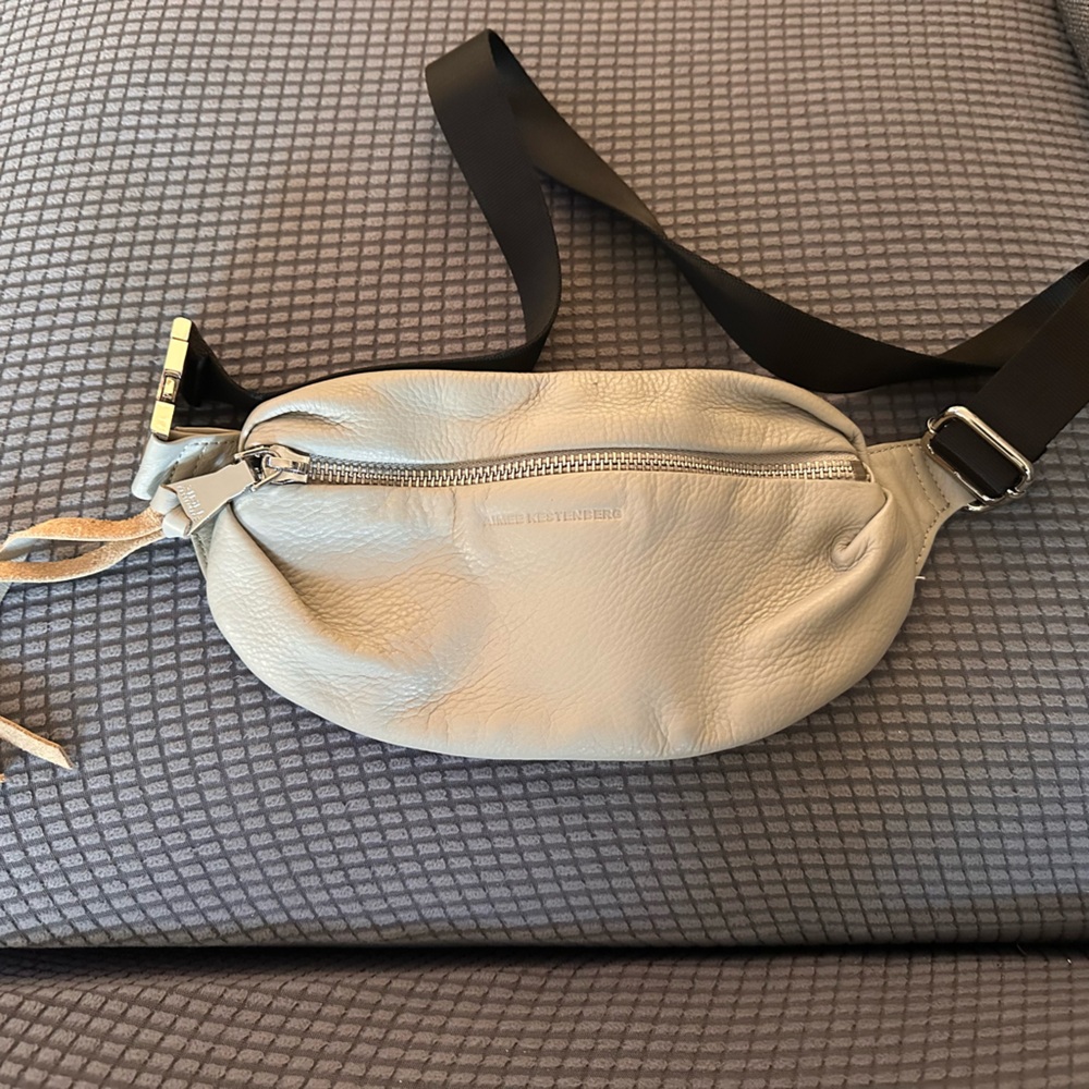Crossbody Belt Bag. Gray. Aimee Kestenberg